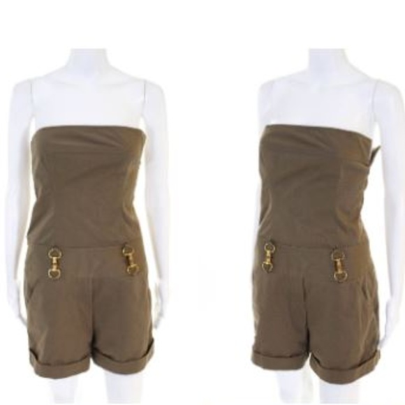 Milly Pants - MILLY STRAPLESS Short ROMPER BamBoo Gold CHAIN S